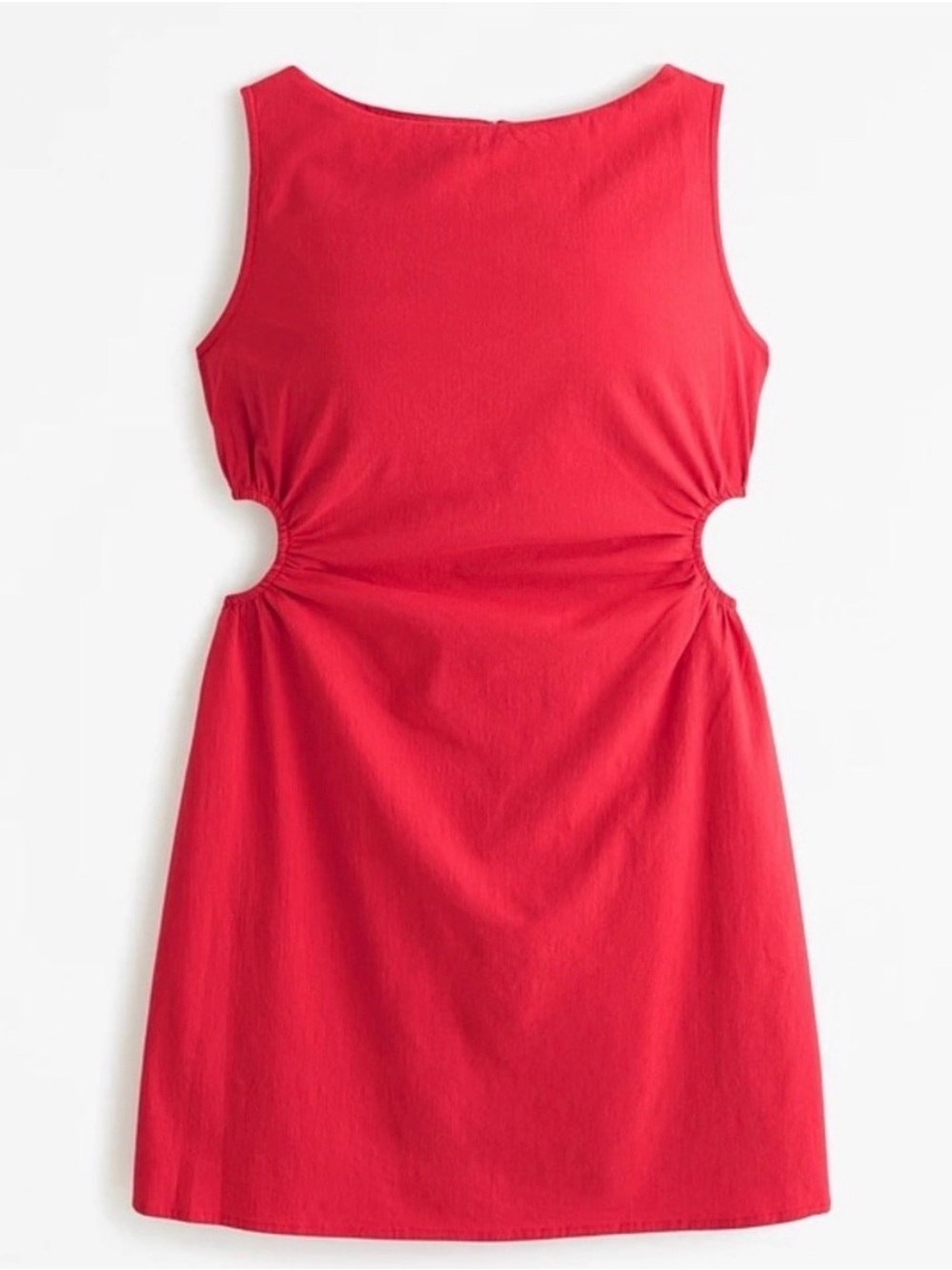 Abercrombie & Fitch Red Stretch Cotton  Sleeveless Mini Dress with Side Cutouts